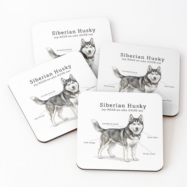 Item preview, Siberian Husky Color Illustration designed and sold by SUP-R-Ts.