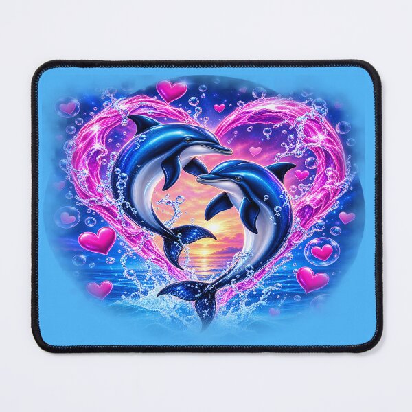 Item preview, Dolphin Love Heart – Ocean Romance and Eternal Love designed and sold by TroviTutto.