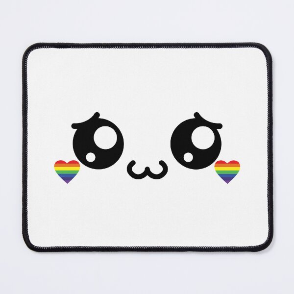 Item preview, Cute kawaii owo shy rainbow heart cheeks face designed and sold by BlushyPrint.