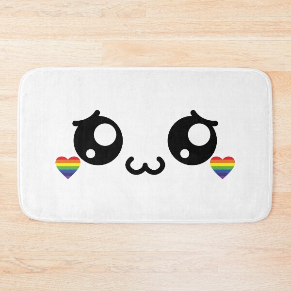 Item preview, Cute kawaii owo shy rainbow heart cheeks face designed and sold by BlushyPrint.