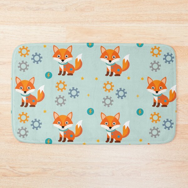 Item preview, Cute Robot Fox Gears Seamless Pattern designed and sold by ElenMart.