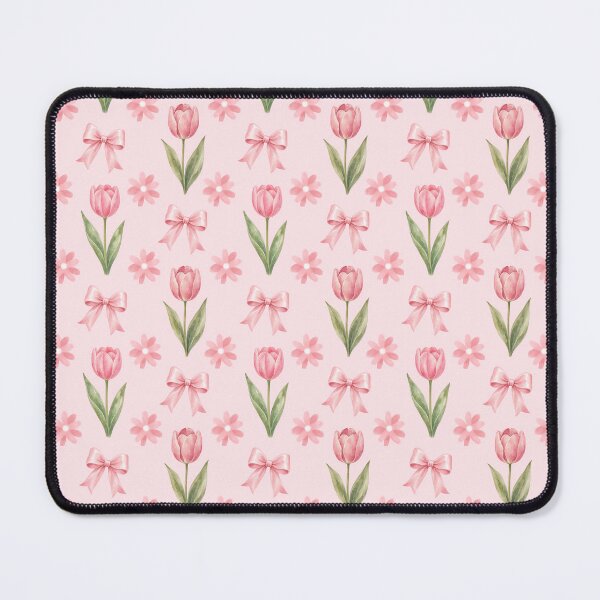 Item preview, Tulip Pattern Gift For Mom or Wife | Pink Bow Design Gift For Girls or Students | Pink Floral Gift For Women | Watercolor Tulip Pattern Gift For Friends designed and sold by VivaFy.