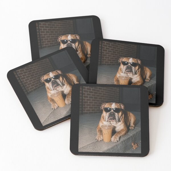 Item preview, Funny English Bulldog Drinking Iced Coffee designed and sold by Jikkermanccini.