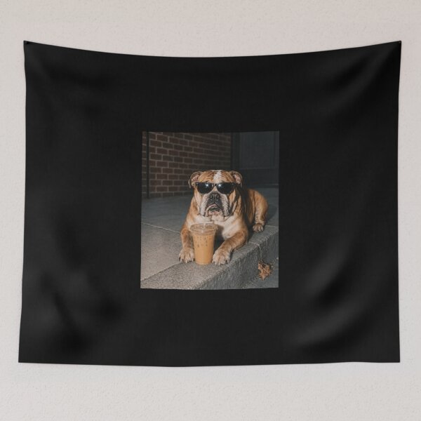 Item preview, Funny English Bulldog Drinking Iced Coffee designed and sold by Jikkermanccini.