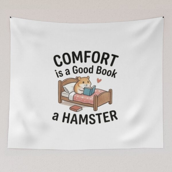 Item preview, Comfort Is a Good Book and a Hamster — Cute Book Lover Design designed and sold by Tipsy24.