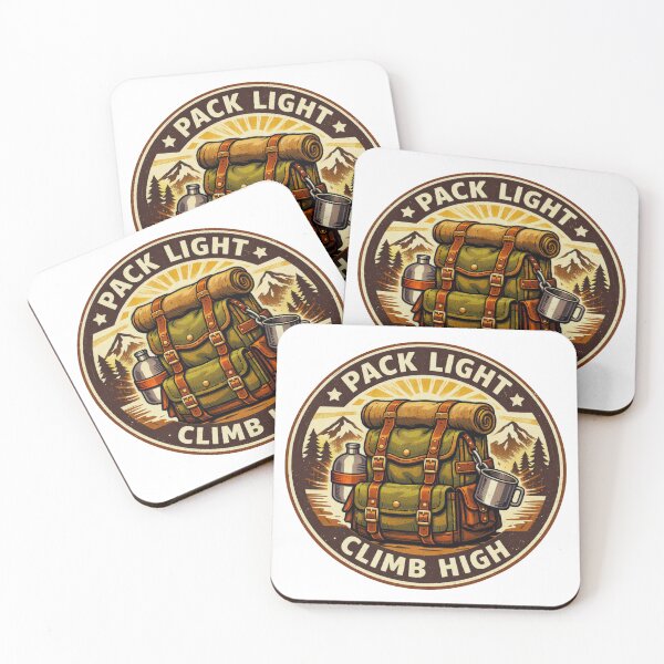Item preview, Pack Light Climb High Vintage Hiking Badge designed and sold by GabeMountainArt.