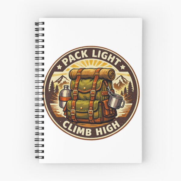 Item preview, Pack Light Climb High Vintage Hiking Badge designed and sold by GabeMountainArt.