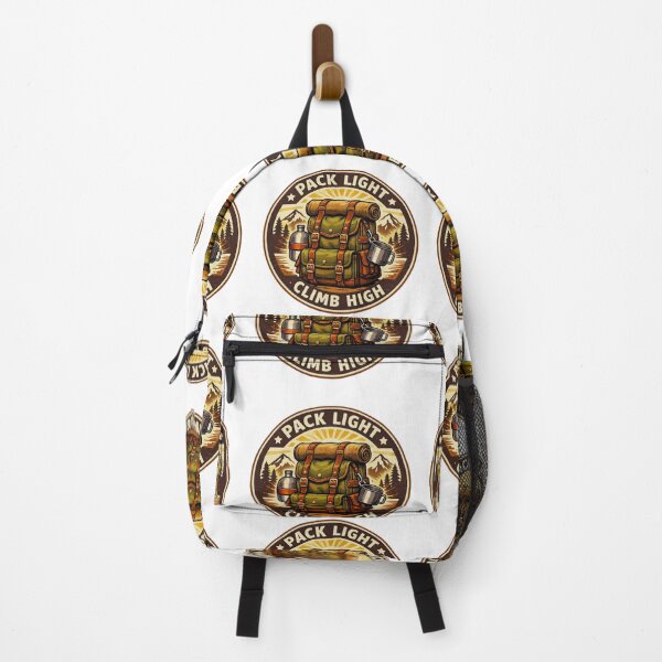 Item preview, Pack Light Climb High Vintage Hiking Badge designed and sold by GabeMountainArt.