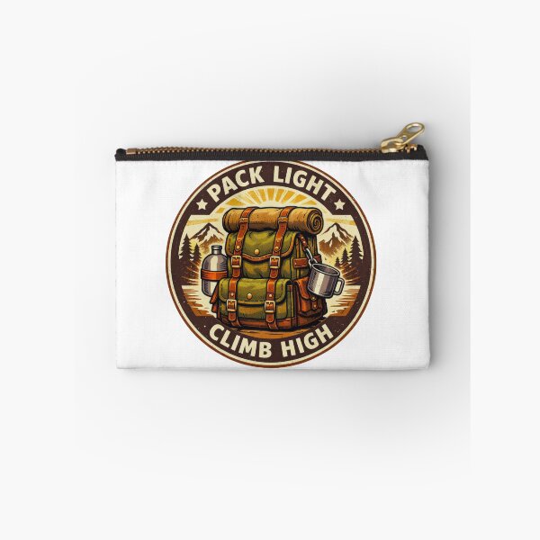 Item preview, Pack Light Climb High Vintage Hiking Badge designed and sold by GabeMountainArt.