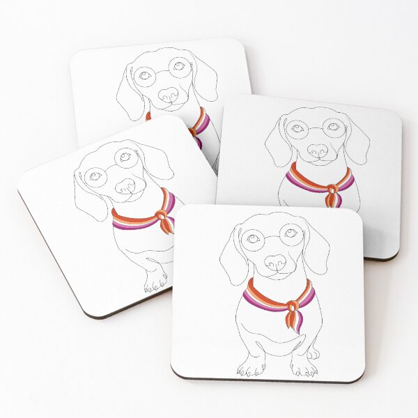 Item preview, Minimalist Dachshund with Glasses & Lesbian Bandana designed and sold by TrueColorAr.
