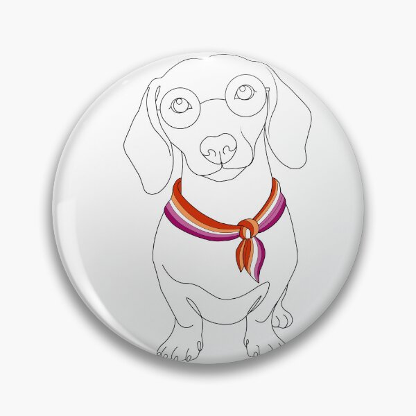 Item preview, Minimalist Dachshund with Glasses & Lesbian Bandana designed and sold by TrueColorAr.
