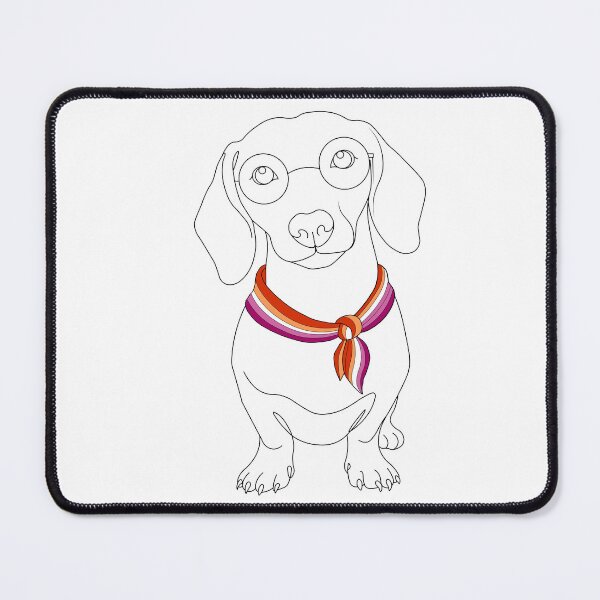 Item preview, Minimalist Dachshund with Glasses & Lesbian Bandana designed and sold by TrueColorAr.