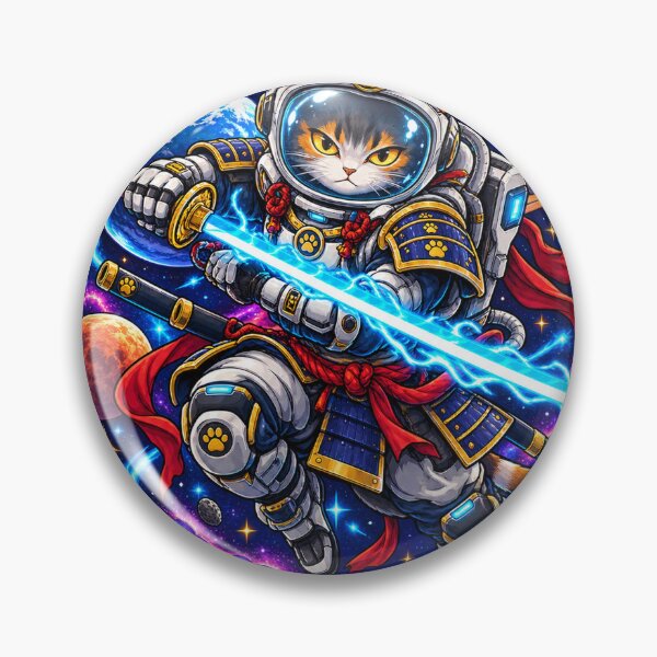 Item preview, Space Samurai Cat Cosmic Anime Warrior designed and sold by WelLarsDigitals.