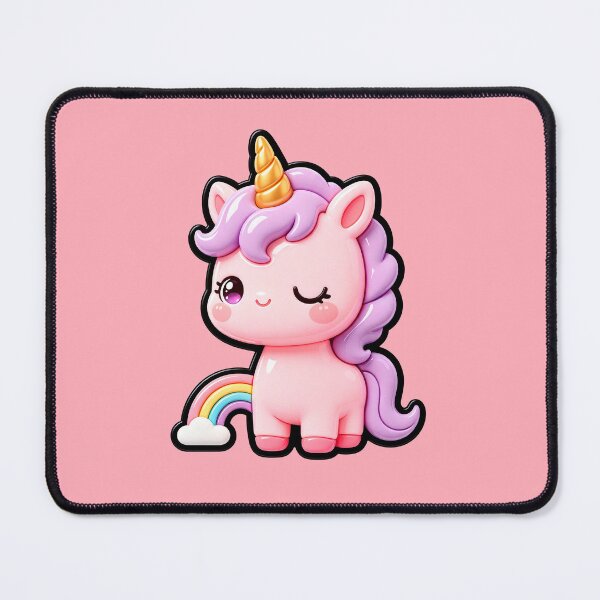 Item preview, Cute Pink Unicorn with Rainbow designed and sold by Raloel Art.