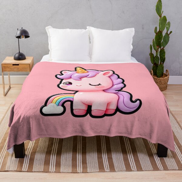 Item preview, Cute Pink Unicorn with Rainbow designed and sold by Raloel Art.