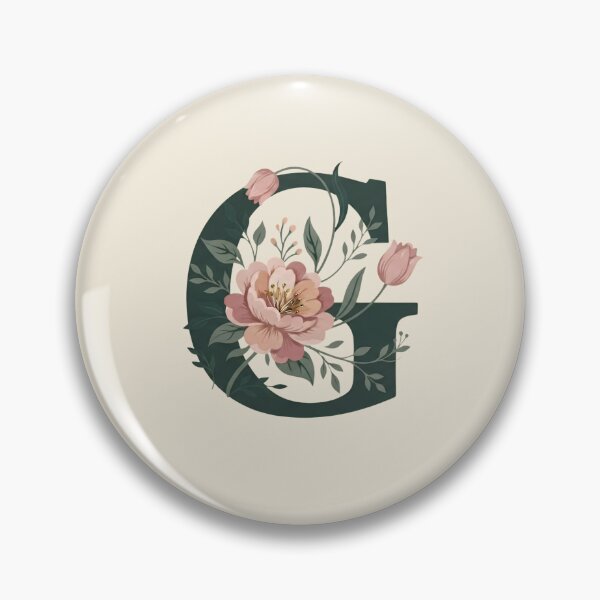 Item preview, Blush pink Floral Letter G Monogram Botanical designed and sold by ITCHAWAWAA.
