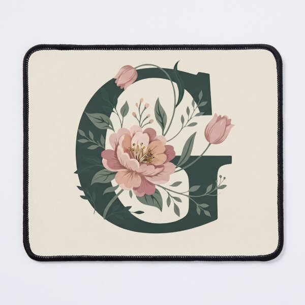 Item preview, Blush pink Floral Letter G Monogram Botanical designed and sold by ITCHAWAWAA.