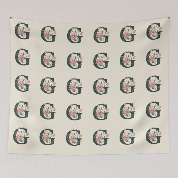 Item preview, Blush pink Floral Letter G Monogram Botanical designed and sold by ITCHAWAWAA.