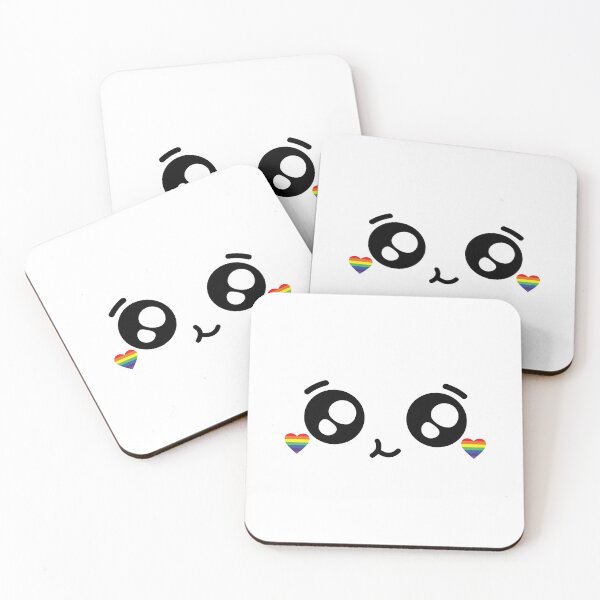 Item preview, Sweet kawaii smiling rainbow heart cheeks face designed and sold by BlushyPrint.