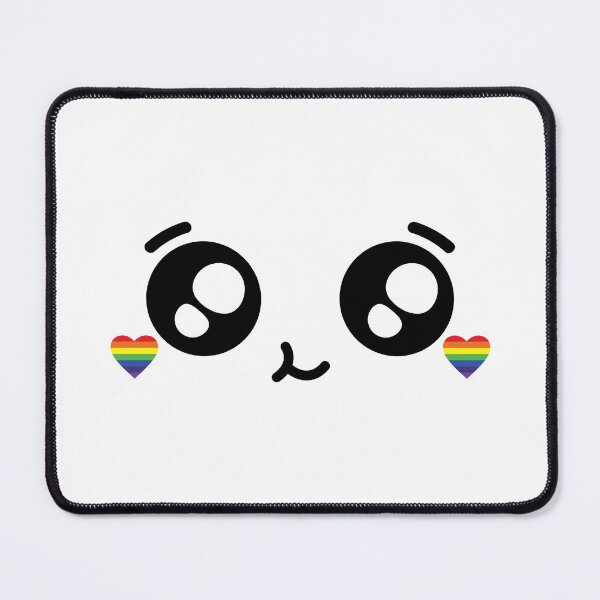 Item preview, Sweet kawaii smiling rainbow heart cheeks face designed and sold by BlushyPrint.