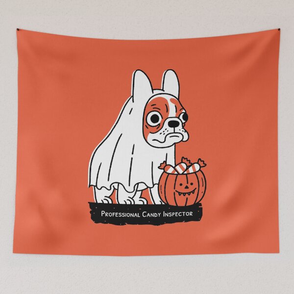 Item preview, Professional Candy Inspector French Bulldog With Ghost Costume designed and sold by MZS Studio.