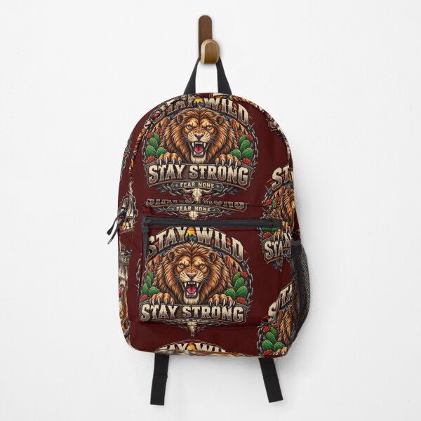Item preview, Roaring Lion Stay Wild Stay Strong Vintage Tattoo Style designed and sold by Ishratparween11.
