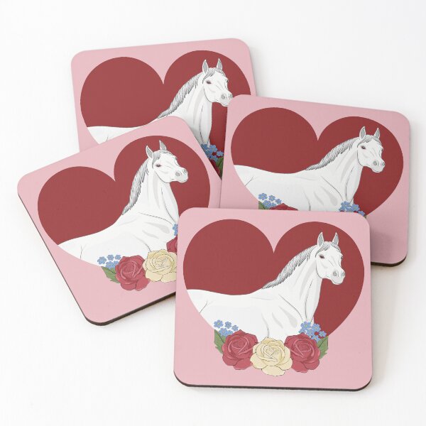 Item preview, An Abbayan horse, flowers and a red heart designed and sold by Cheval-de-coeur.