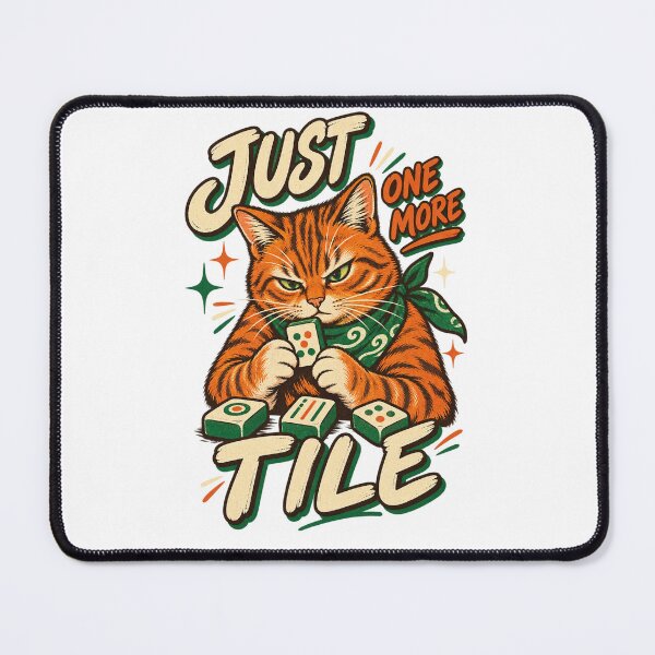 Item preview, Just One More Tile – Funny Cat Mahjong Game Night designed and sold by Doodle Souq.