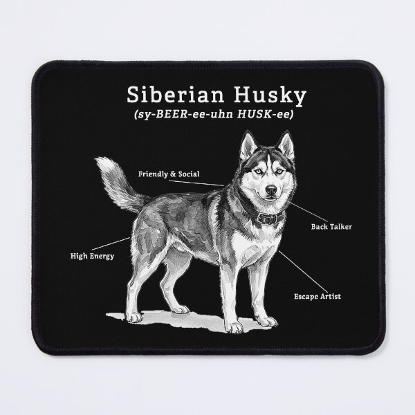 Item preview, Siberian Husky BW Illustration designed and sold by SUP-R-Ts.