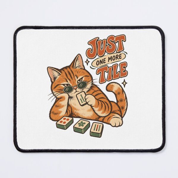 Item preview, Just One More Tile – Funny Cat Mahjong Game Night designed and sold by Doodle Souq.