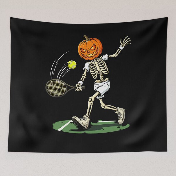 Item preview, Pumpkin Skeleton Tennis Player Halloween Sports Fan designed and sold by w66aboo.