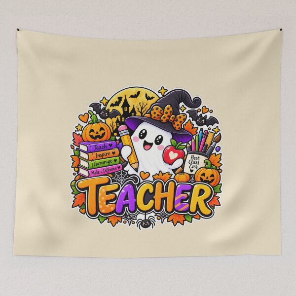 Item preview, Teacher Halloween Gift Cute Ghost Apple Classroom Style designed and sold by Corvoria.