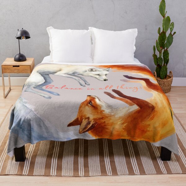 Item preview, Watercolor Yin Yang Foxes - Fire and Ice Balance designed and sold by Marukami99.