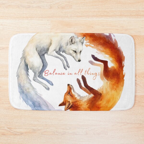 Item preview, Watercolor Yin Yang Foxes - Fire and Ice Balance designed and sold by Marukami99.