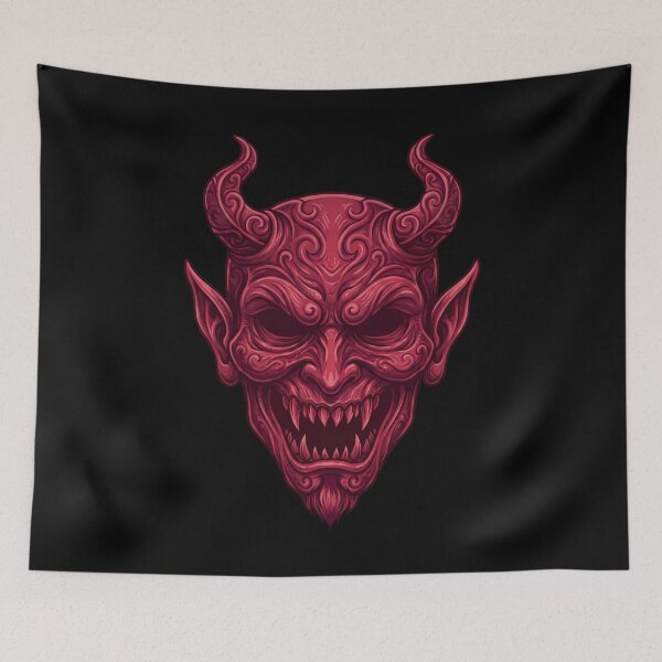Item preview, The Devil Red Demon Head – Dark Gothic Evil Art designed and sold by WordPlayStudio.