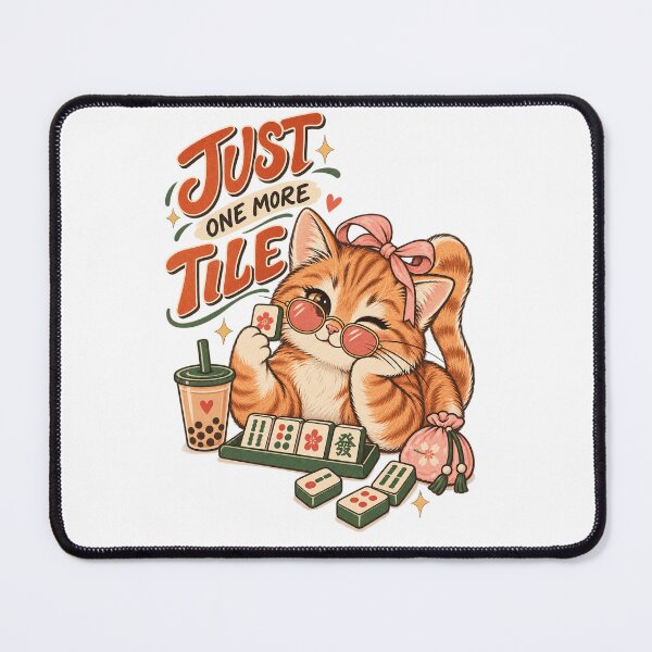Item preview, Just One More Tile – Funny Cat Mahjong Game Night designed and sold by Doodle Souq.