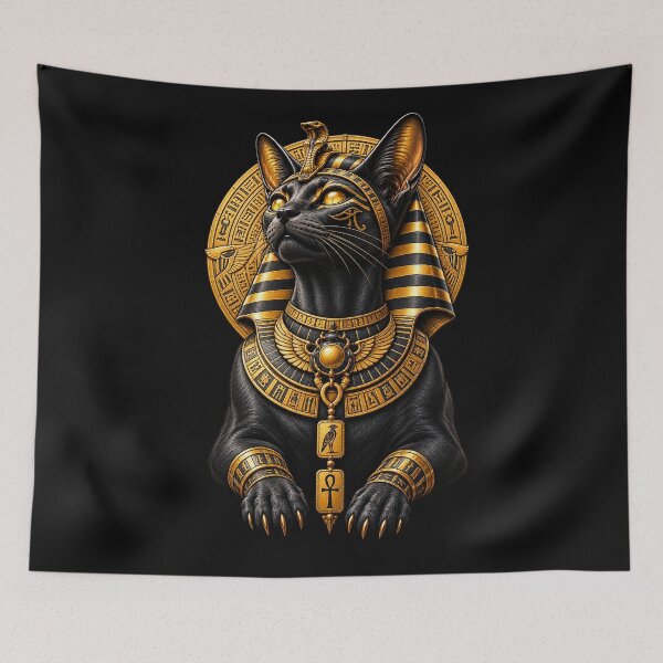 Item preview, Egyptian Anubis Cat Golden Egyptian Art designed and sold by GRFORA.