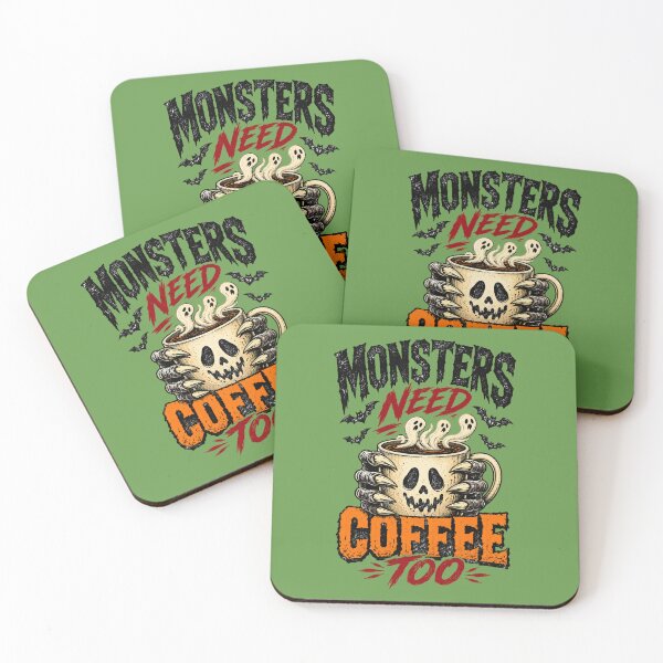 Item preview, Monsters Need Coffee Too designed and sold by RadManDesigns.