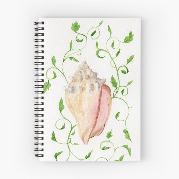 Item preview, Conch shell with vines designed and sold by KPierceArt.