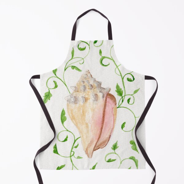 Item preview, Conch shell with vines designed and sold by KPierceArt.