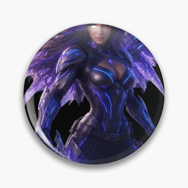 Item preview, Cyber Abyss Mage - Neon Purple Sci-Fi Armor Girl designed and sold by EvolutionMerch.