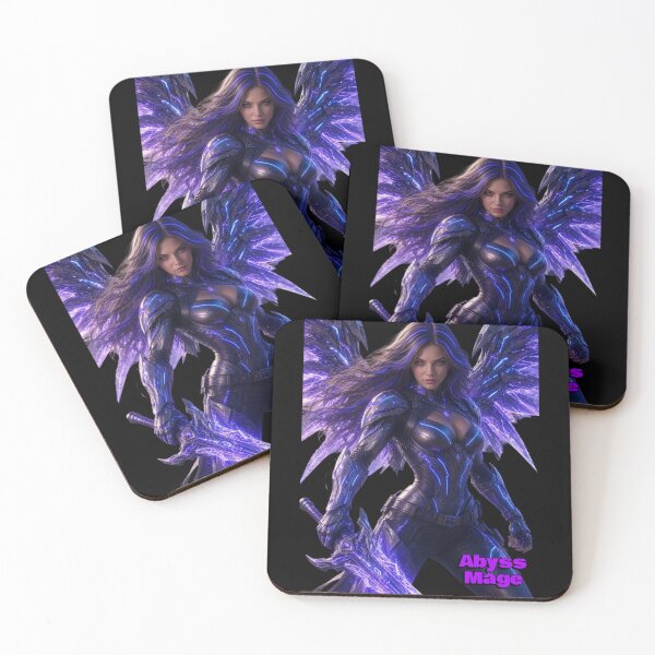Item preview, Cyber Abyss Mage - Neon Purple Sci-Fi Armor Girl designed and sold by EvolutionMerch.