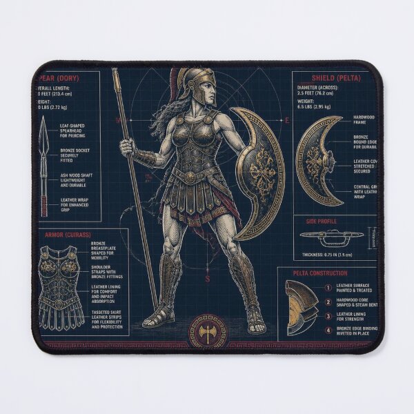 Item preview, Amazon Warrior Blueprint - Greek Mythology Art designed and sold by SunnyDesign82.