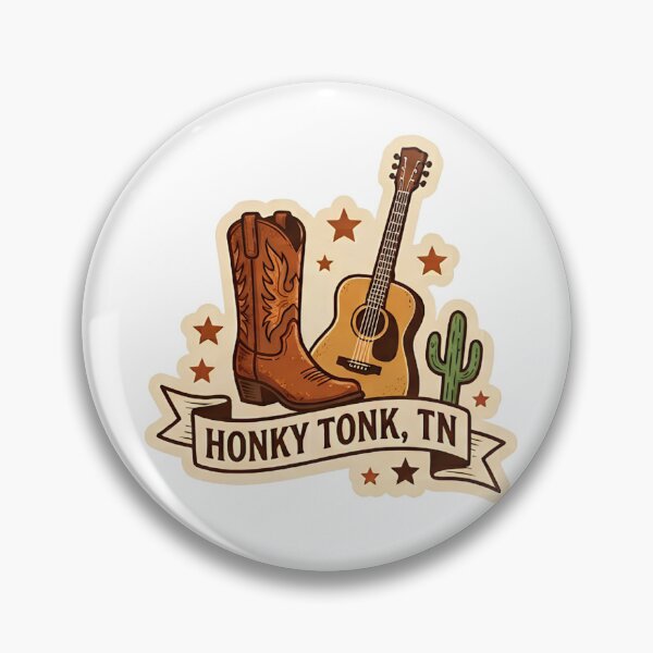 Item preview, Vintage Honky Tonk TN Cowboy Boot & Acoustic Guitar Western Art designed and sold by LittleArij.