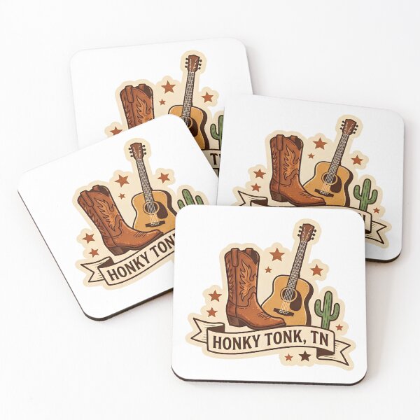 Item preview, Vintage Honky Tonk TN Cowboy Boot & Acoustic Guitar Western Art designed and sold by LittleArij.