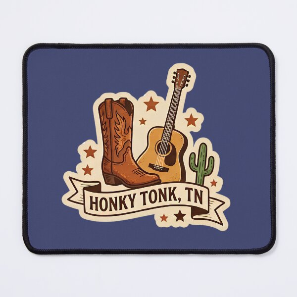 Item preview, Vintage Honky Tonk TN Cowboy Boot & Acoustic Guitar Western Art designed and sold by LittleArij.