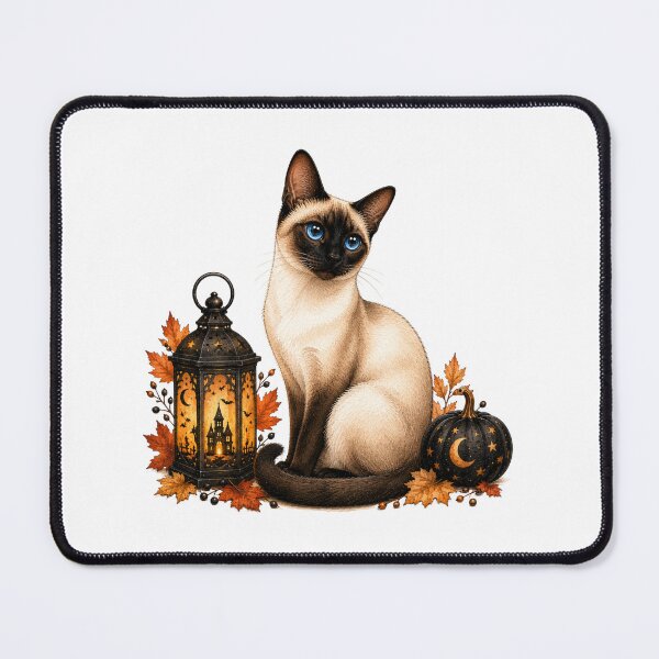 Item preview, Siamese Cat on a Moonlit Halloween Night designed and sold by PAPIRO SIGLO XXI.