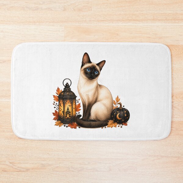 Item preview, Siamese Cat on a Moonlit Halloween Night designed and sold by PAPIRO SIGLO XXI.