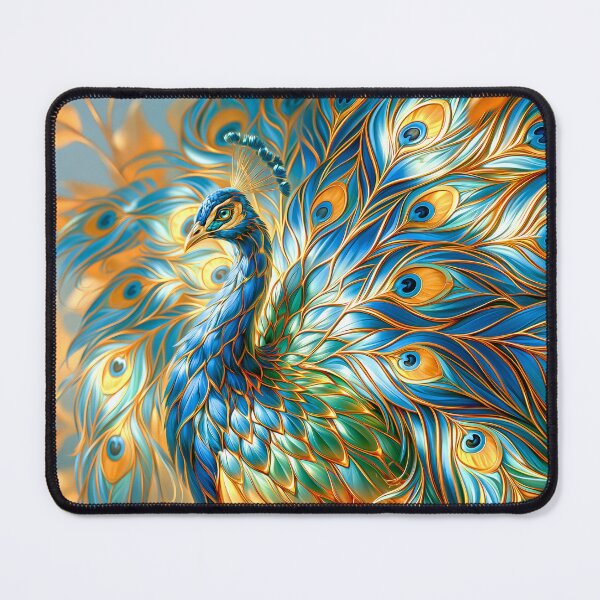Item preview, Beautiful Peacock in Blue and Gold designed and sold by MargaretWiktor.