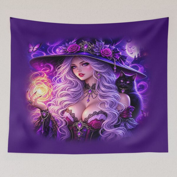 Item preview, Mystic Moon Witch – Enchantress of Arcane Night designed and sold by TroviTutto.
